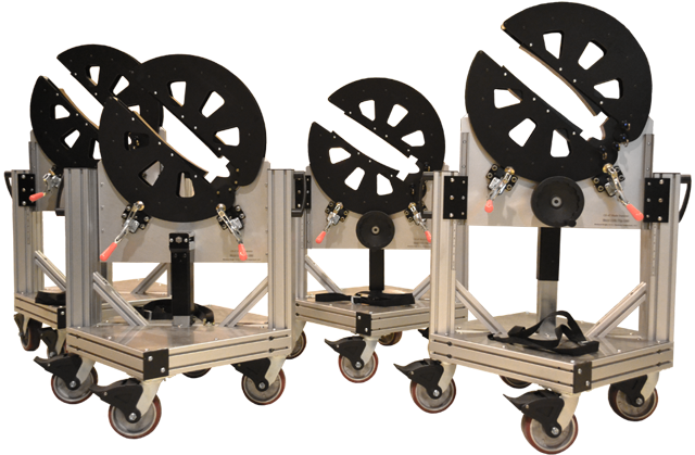 Group of four blade carts used for factory automation cobots.