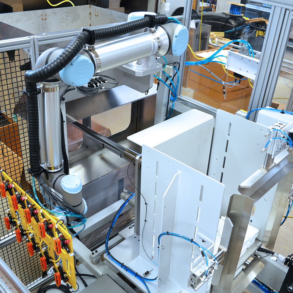 Robotic Case Packer in manufacturing facility